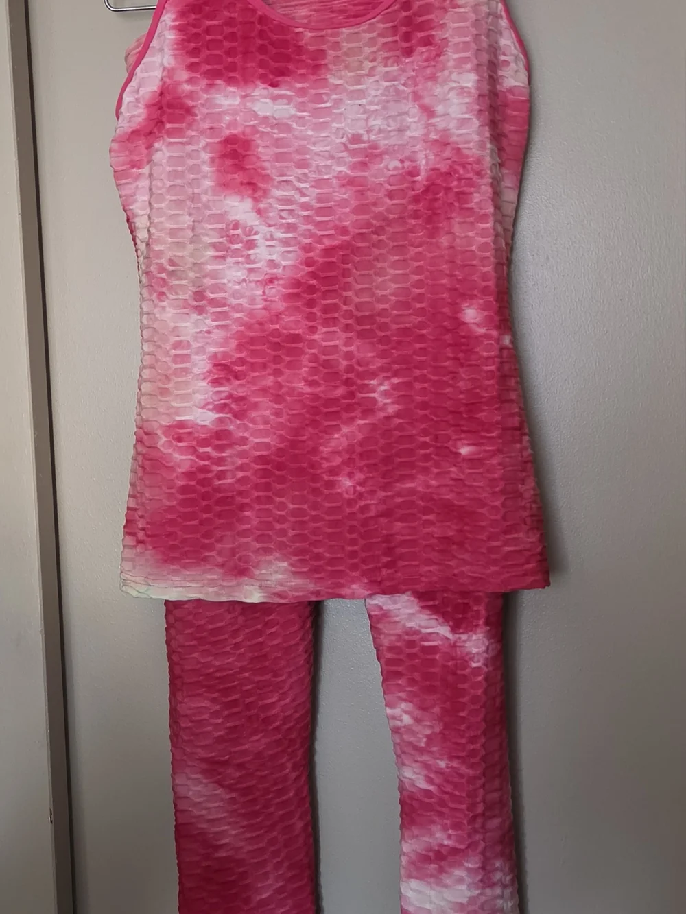 Pink Tie-Dye Tank & Leggings Set